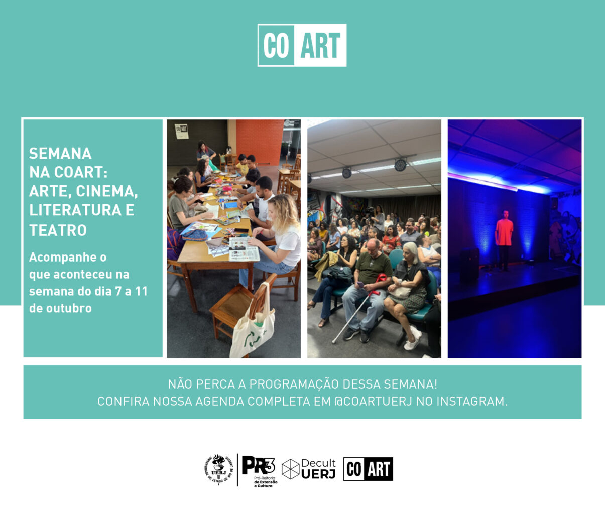 Semana na COART: Arte, Cinema e Literatura
