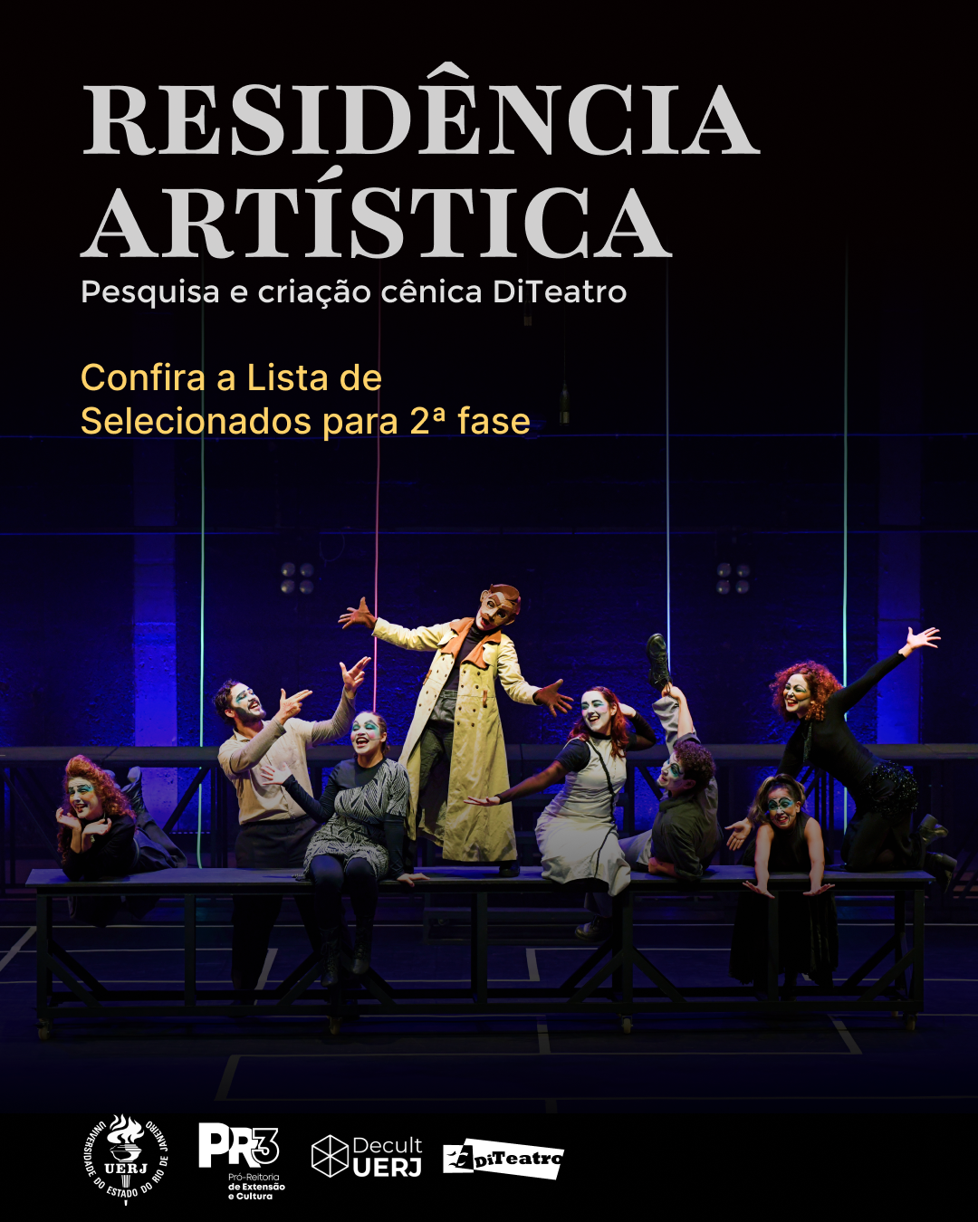 Divisão de Teatro divulga a lista de selecionados para a 2ª Fase do processo seletivo da Residência Artística – Pesquisa e Criação Cênica DiTeatro